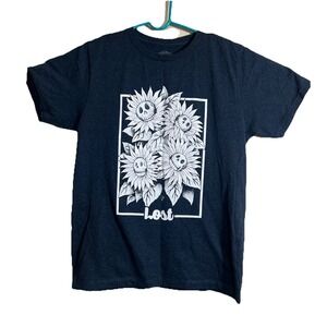 Eighty Eight Blue  T-shirt Graphic‎ Print Logo Lost Skull Flowers Size 18/20